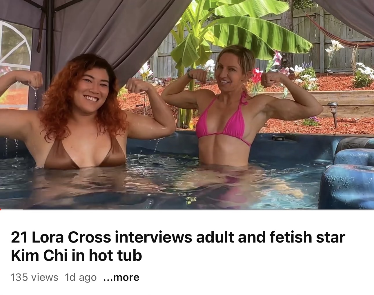 21 – Lora Cross interviews adult and fetish star kim chi in hot tub -  loracrossmodel.com